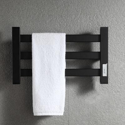 Kaiiy Aluminum Electric Heated Towel Rack Black for Bathroom