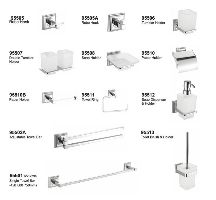 Bathroom Accessory Sets Adjustable Towel Bar Tissue Holder Cheap Sample Available Chrome Hotel Washroom Toilet Accessories 6 Piece Bathroom Accessories