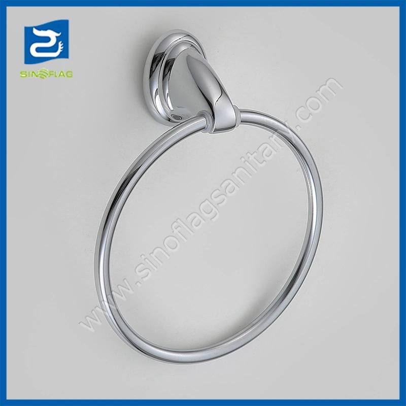 Bathroom Accessories Zamak Bases with Steel Bar Bathroom Towel Ring