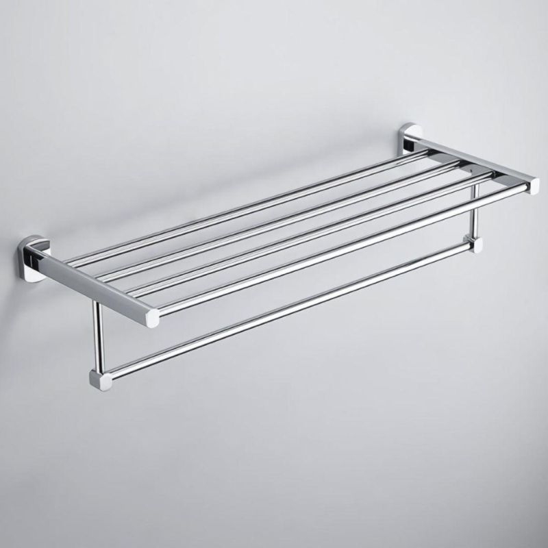 Stainless Steel Bathroom Shelf with Towel Rack