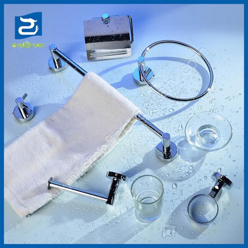 Bathroom Accessories Set Chrome Finish Zinc Bath Accessories Towel Shelf