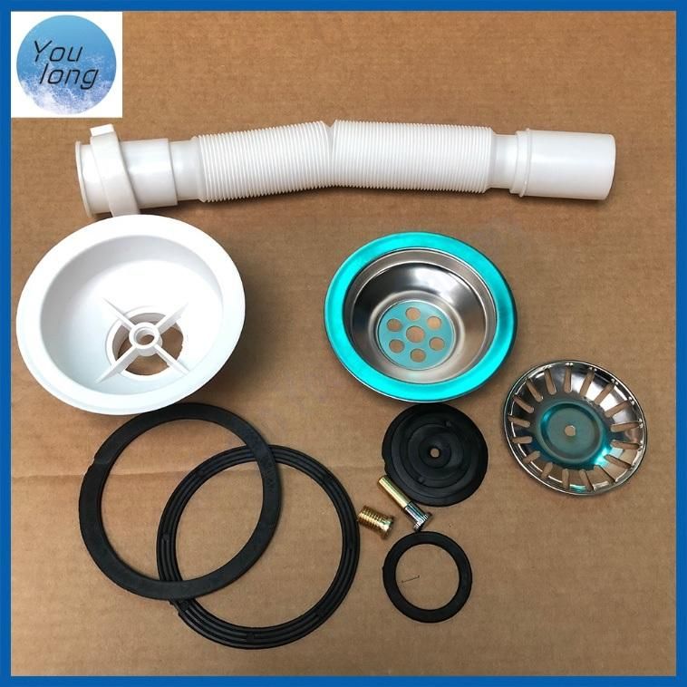 White PP Plastic Water Drain Pipe Sink Drain Hose Waste for Kitchen Lavatory Waste Sink Bottle Trap