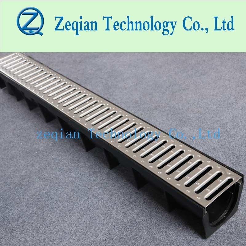 Plastic Drain Trench with Stainless Steel Grating Cover