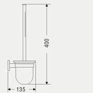 Ax22-800 Stainless Steel and Glass Bathroom Accessories Brush Holder