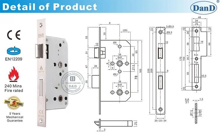 BS En12209 Stainless Steel Bathroom Door Building Hardware Lock Accessory