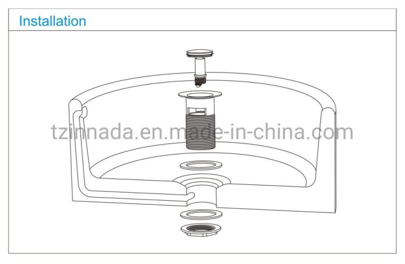 Brass Bathtub Rotation Drainer 1"1/2 Sink Strainer Basin Drain Push Open Push Down Sink Drain (ND202)