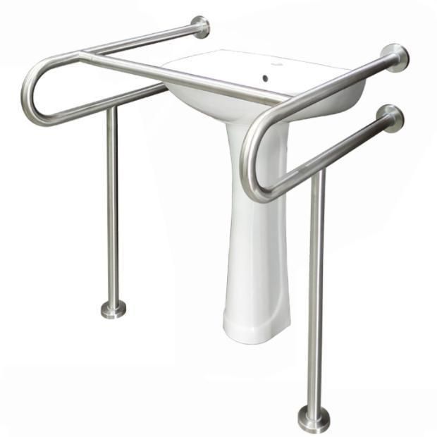 Bathroom Grab Bar Bracket Wall Mounted Floor Standing Toilet Grab Bar Handrail