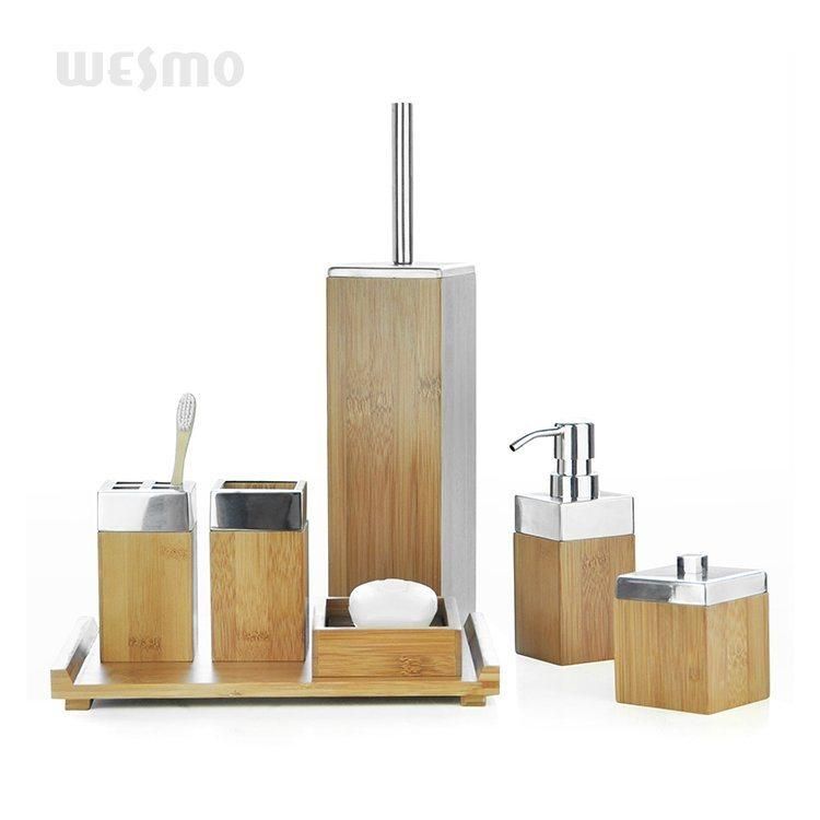 Bamboo Bath Set with Metal Top