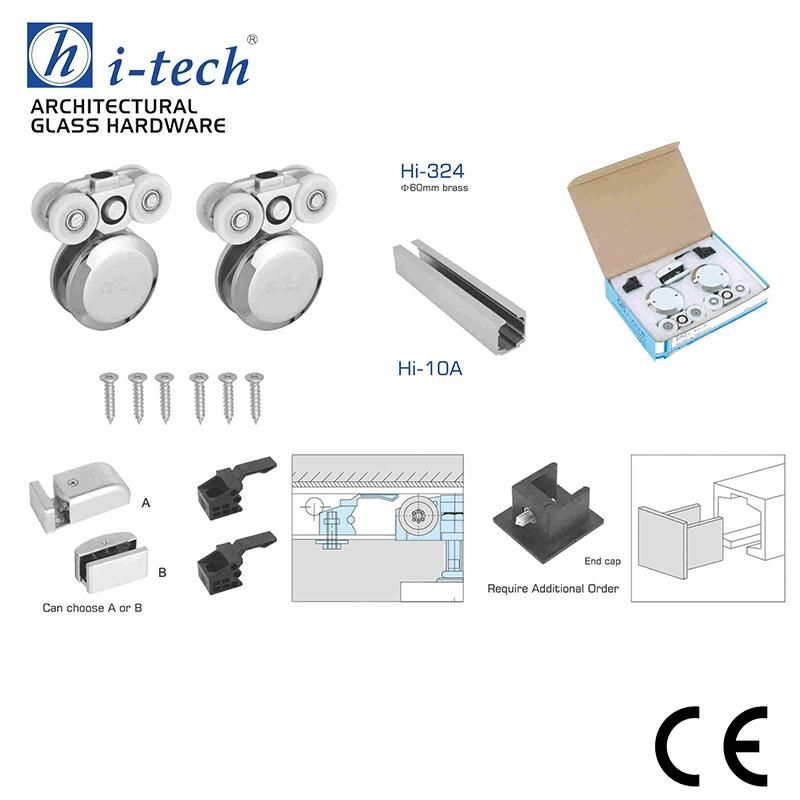 Hi-333 Stainless Steel Frameless Glass Sliding Door Hanging Wheel