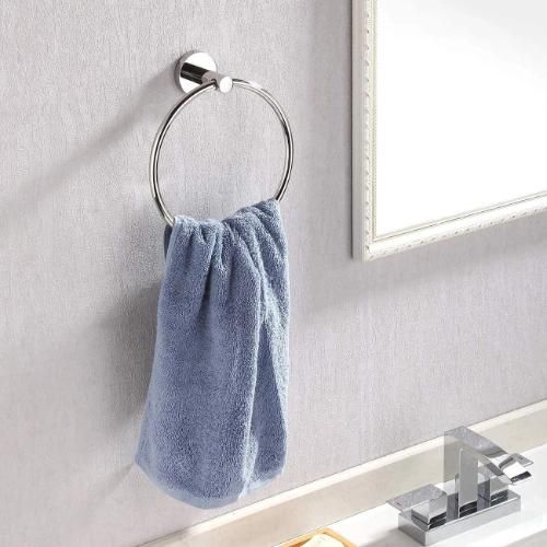 Round Bath Towel Holder Wall Mount Towel Ring