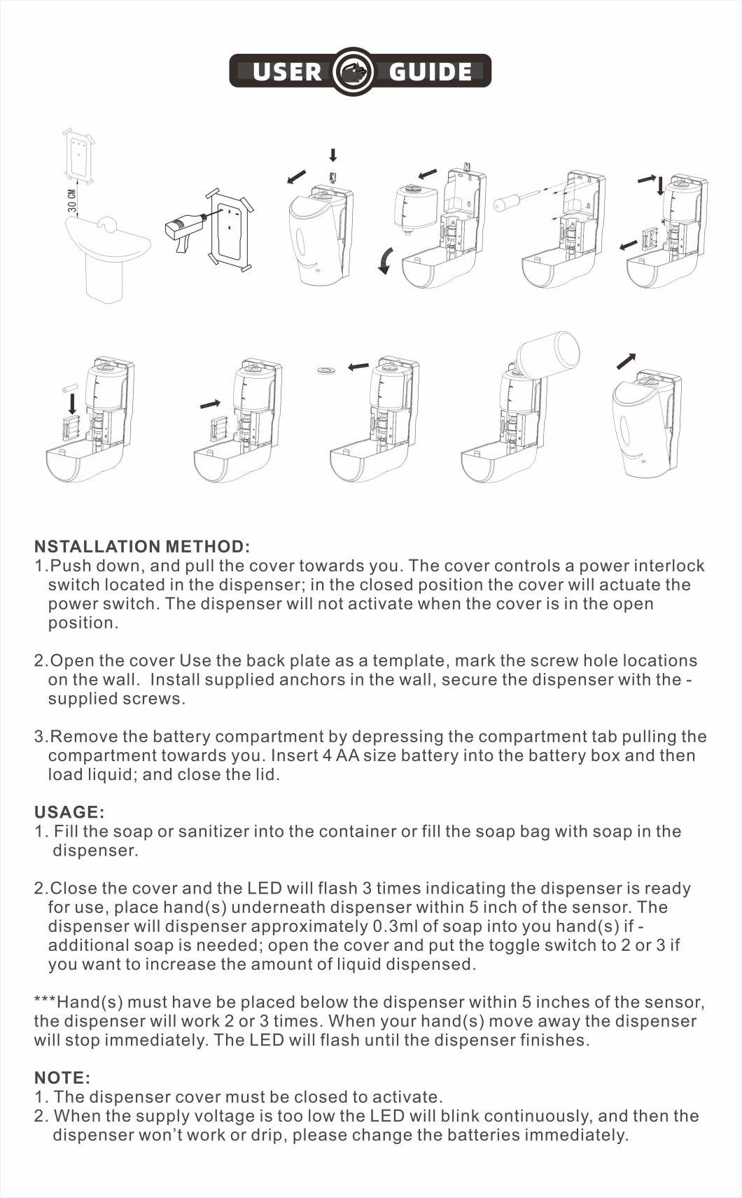 Leak Proof Soap Dispenser Sensor Foaming Machine Shampoo Shower Dispenser