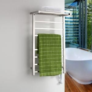 Chrome Finished Bath Stainless Steel Towel Warmer with Clothers Rack
