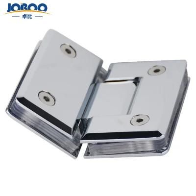 Joboo Zb540 Obligation Customizable Chrome Satin Brass Glass Mount 135 Degree Tempered Glass Door Hinges Connector Bathroom Accessories