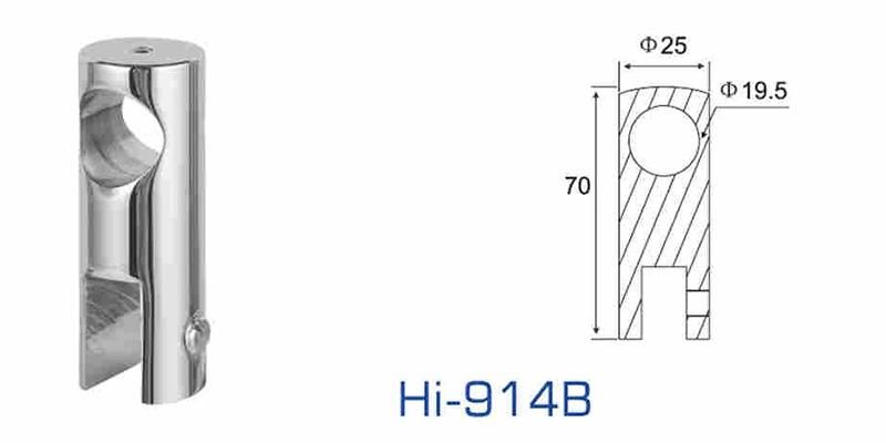 Hi-914b Modern Design Frameless Glass Panel Stabilizer for Round Pipe