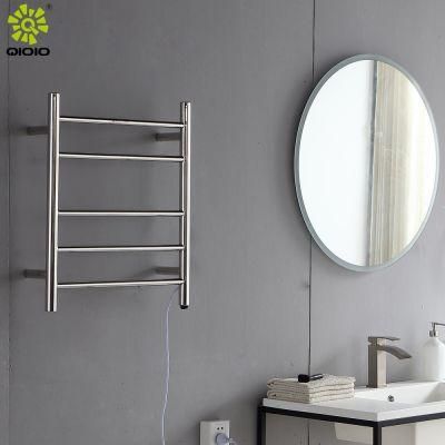 Jiangmen Factory Wholesale Stainless Steel Bathroom Round Five Bars Electric Drying Towel Rack