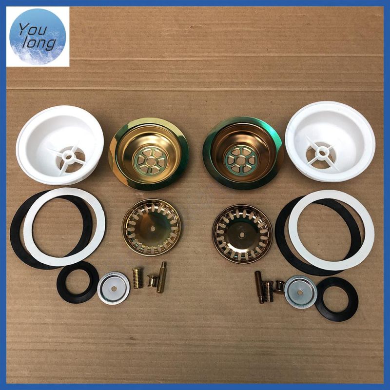 Golden Plated 113mm Diameter Kitchen Sink Drain Strainer