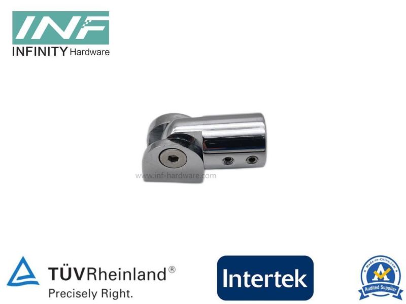Brass Tube to Wall Mounted Shower Connector for Glass Fitting with Movable Function and Wall Mount Plate