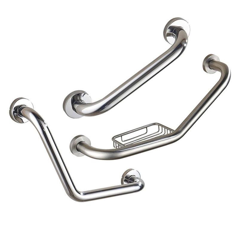 Wholesale Hospital 304 Stainless Steel Grab Bar Toilet Safety Handle Anti-Slip Bathroom Handrail