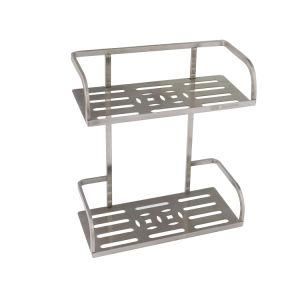 Luolin Bathroom Shower Double Shelf Premium 304 Stainless Steel Rectangle Rack Shower Caddy Organizer Holder 2 Tier, Brushed 972130-5