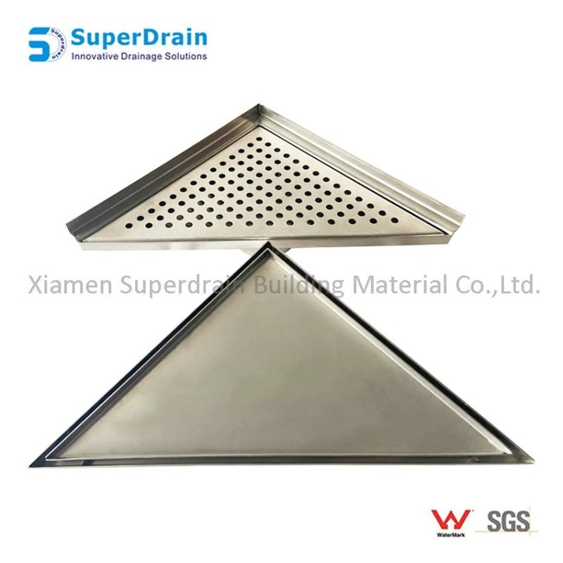 Ss Triangle Floor Drain Basement Floor Drain Covers for Wet Room