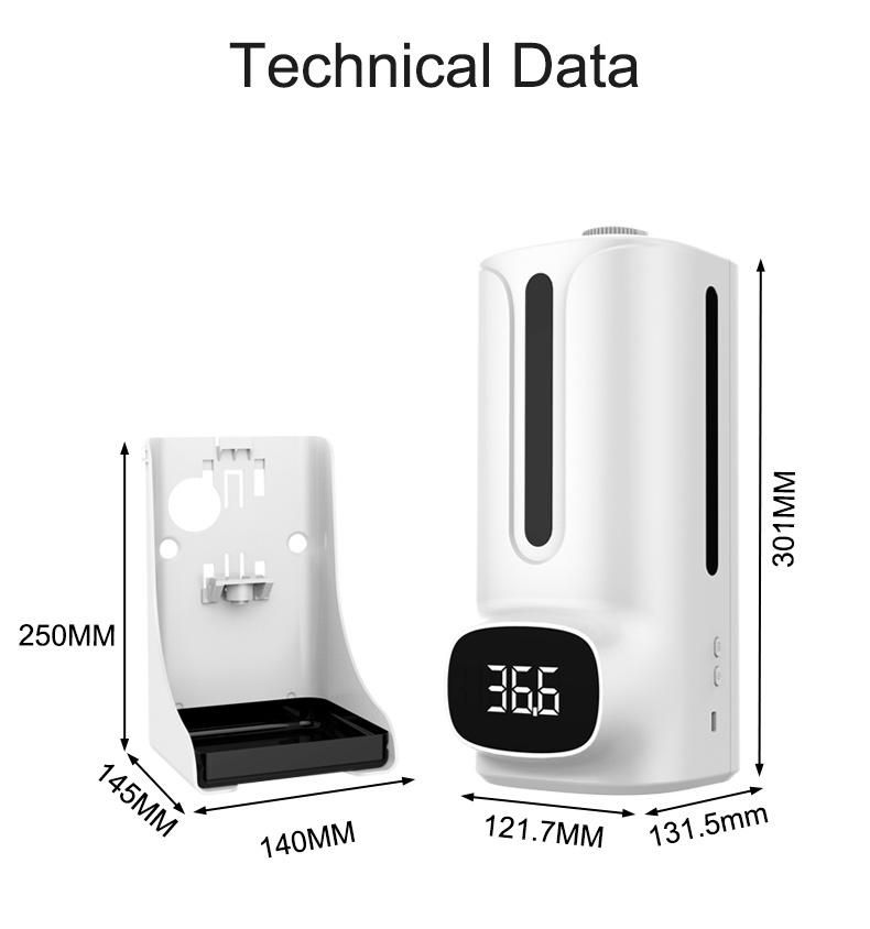 K9 Thermometer 1200ml Automatic Hand Sanitizer Dispenser K9 PRO Plus Infrared Thermometer Soap Dispenser