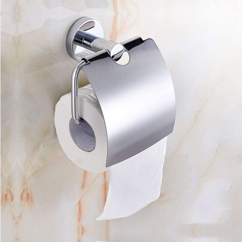 Toilet Paper Holder with Cover Wall Mounted Tissue Roll Holder (Z61807)