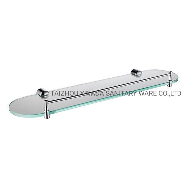 Modern Bathroom Accessory Wall Mounted Towel Shelf Chrome Brass Single Layer Glass Shelf (NC8012)