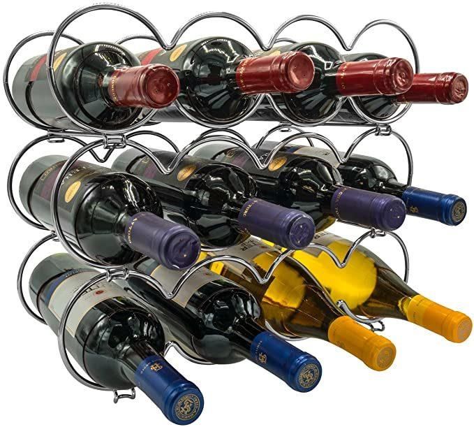 Wine Rack Bordeaux Chateau Style - Holds 23 Bottles - Minimal Assembly (Black)