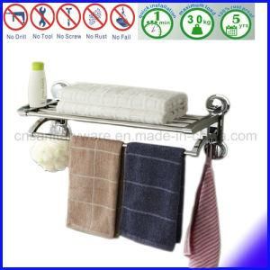 Double Layers Bathroom Towel Rail with Air Vacuum Suction Cup