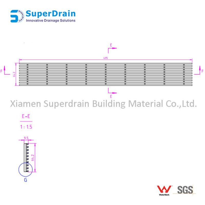 Bathroom Accessory 304 316 Linear Stainless Steel Shower Drain Cover