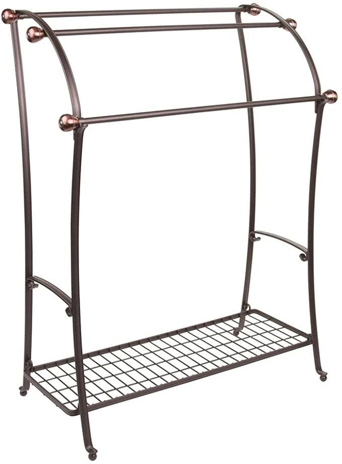 Metal Freestanding Towel Rack 3 Tiers Hand Towel Holder Organizer for Bathroom Accessories, Black