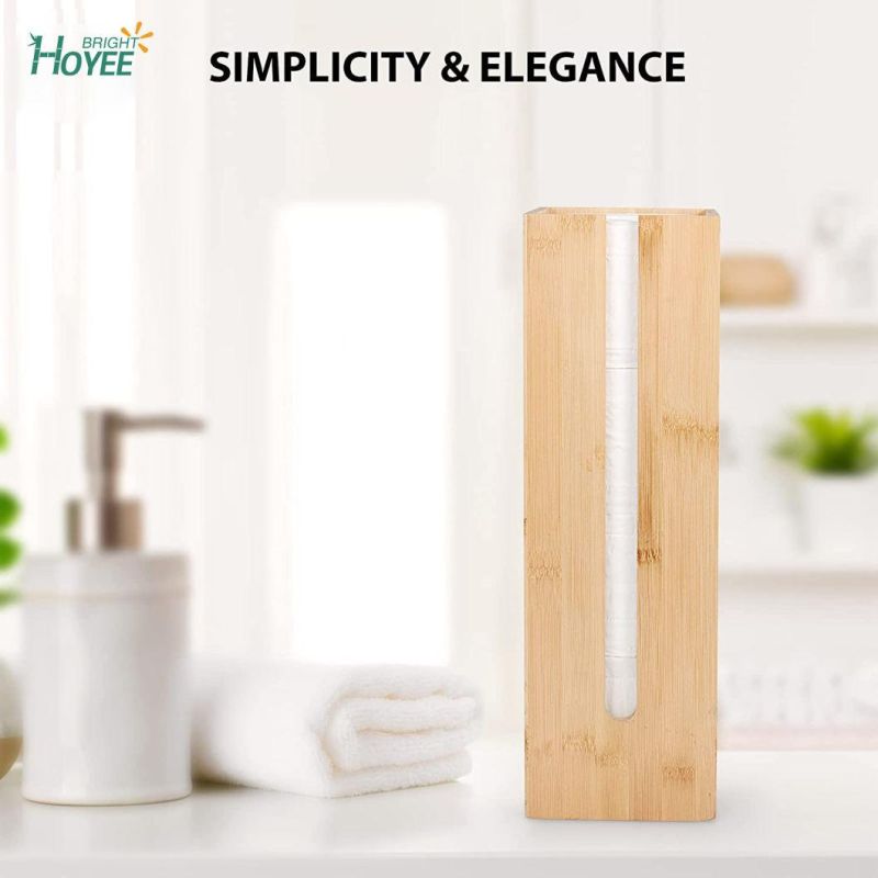 Bathroom Bamboo Toilet Paper Holder Spare Organizer