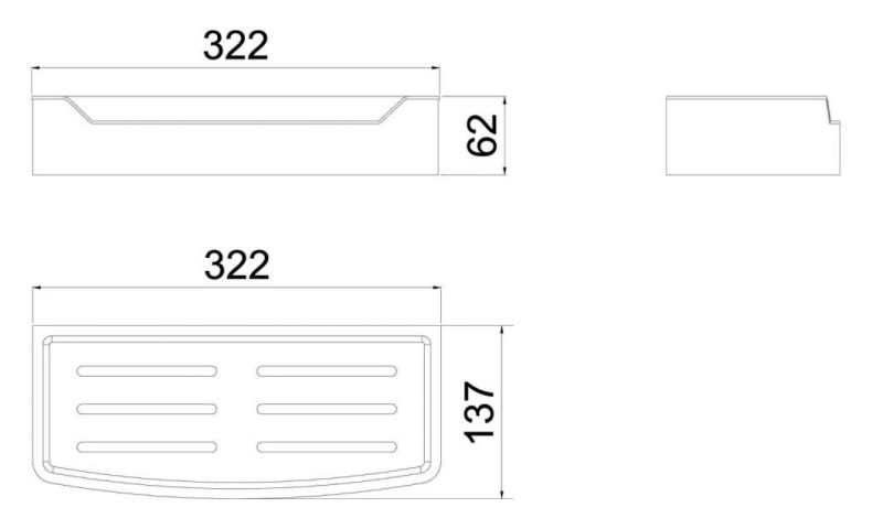 Morden Design Bathroom Accessories Stainless Steel and ABS Shower Shelf