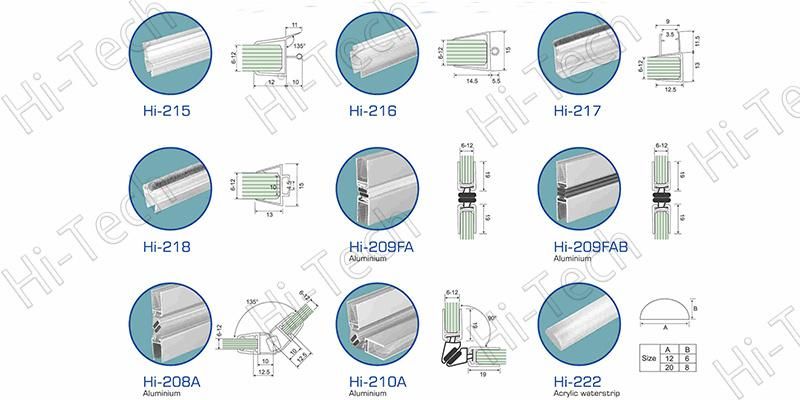 Hi-222 Waterproof Sound Proof Bathroom Accessories Glass Door PVC Seal Strip