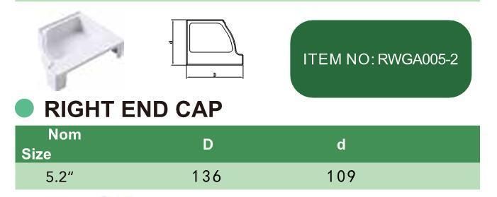 PVC Rain Water Gutter/Villa Roofing Gutter System/PVC Gutter and Pipe Fittings Right End Cap