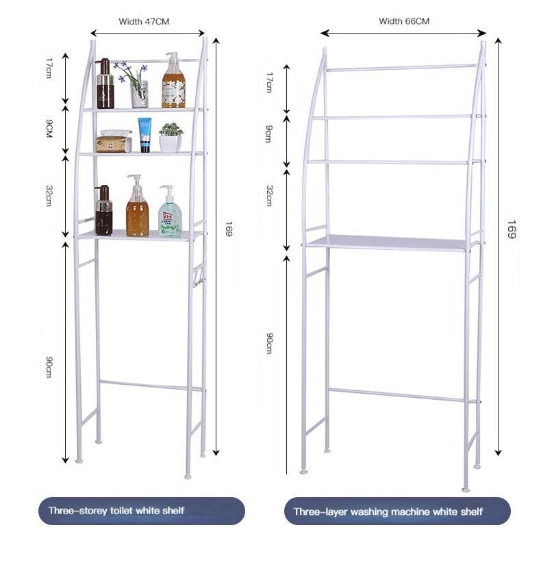 Toilet Washing Machine Rack Standing Corner Shelf for Bathroom