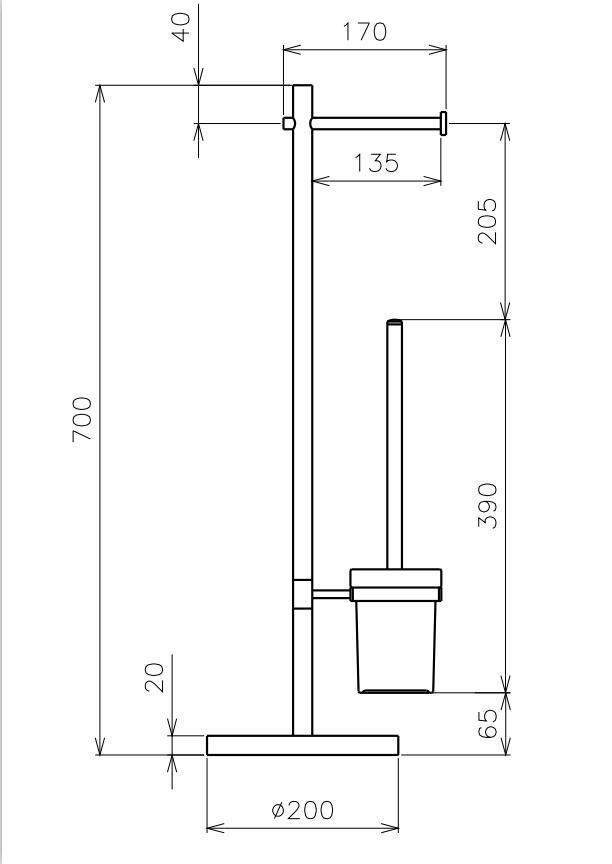 Stainless Steel Standing Paper Towel Holder with Toliet Brush