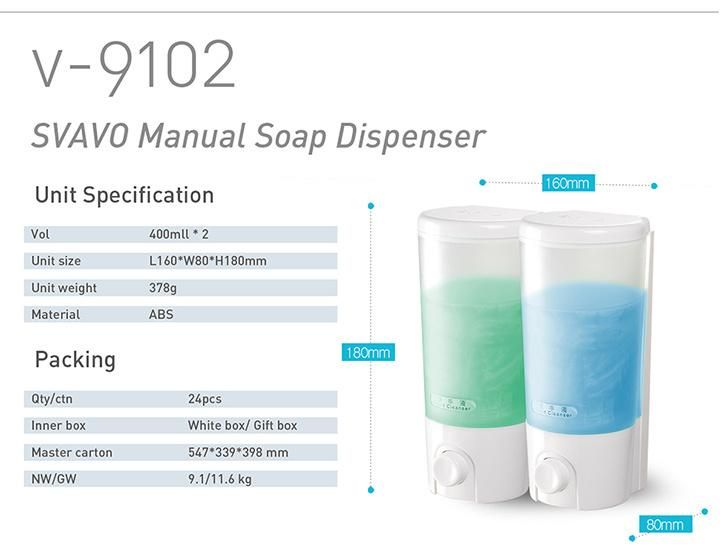 Hotel Shampoo and Soap Dispenser Manual Double Soap Dispenser