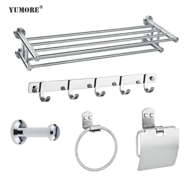 High-Quality Bathroom Accessories Metal 304 Stainless Steel Chrome Bathroom Set