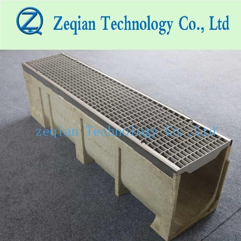 High Strength Polymer Concrete Precast Drainage Channel with Steel Grating Cover