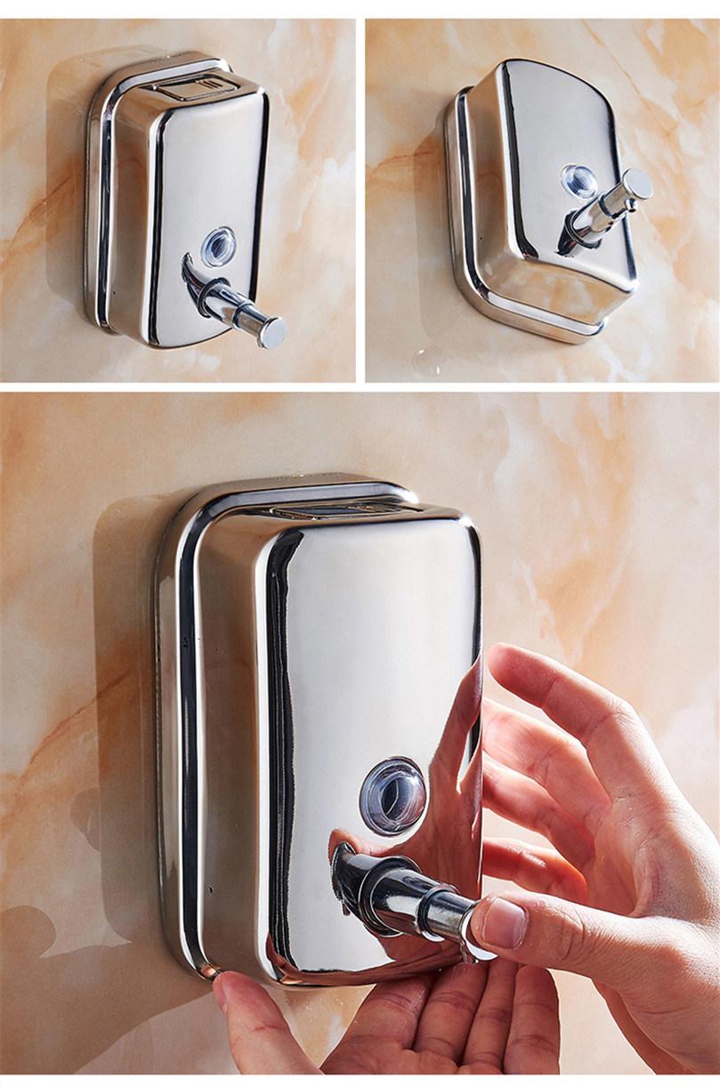 Easy Installed Wall Mounted Stainless Steel 500ml/800ml/1000ml Liquid Soap Lotion Dispenser