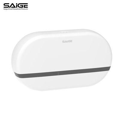 Saige High Quality ABS Plastic Wall Mounted Toilet Double Tissue Paper Holder