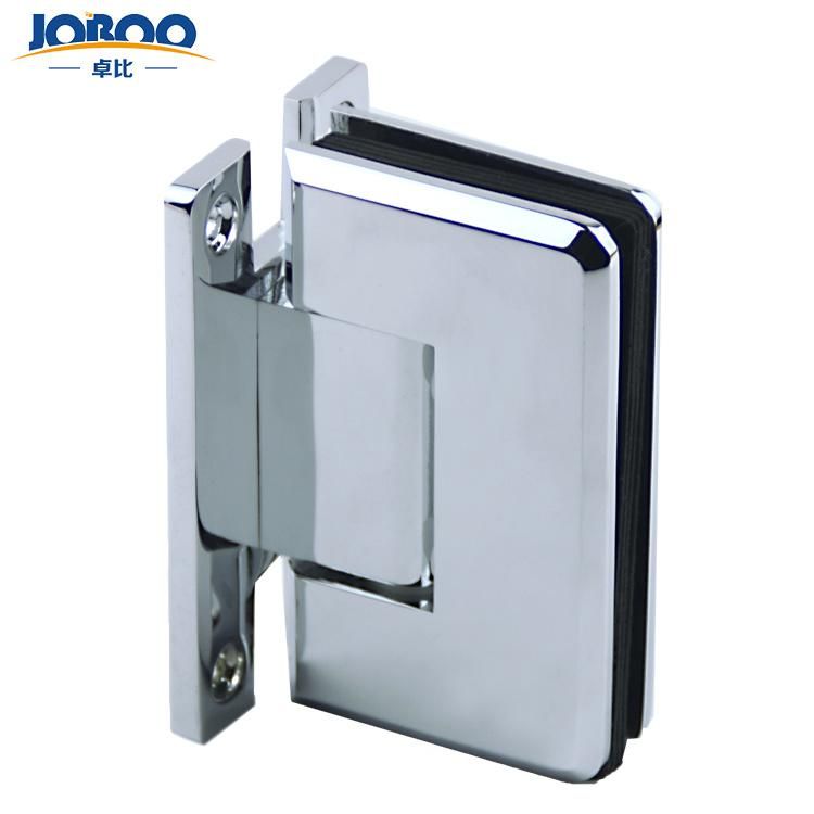 Bathroom Fittings Adjustable Glass to Glass 90 Degree Solid Brass Polish Chrome Phlishing Glass Shower Hinges Connector Joboo Zb633