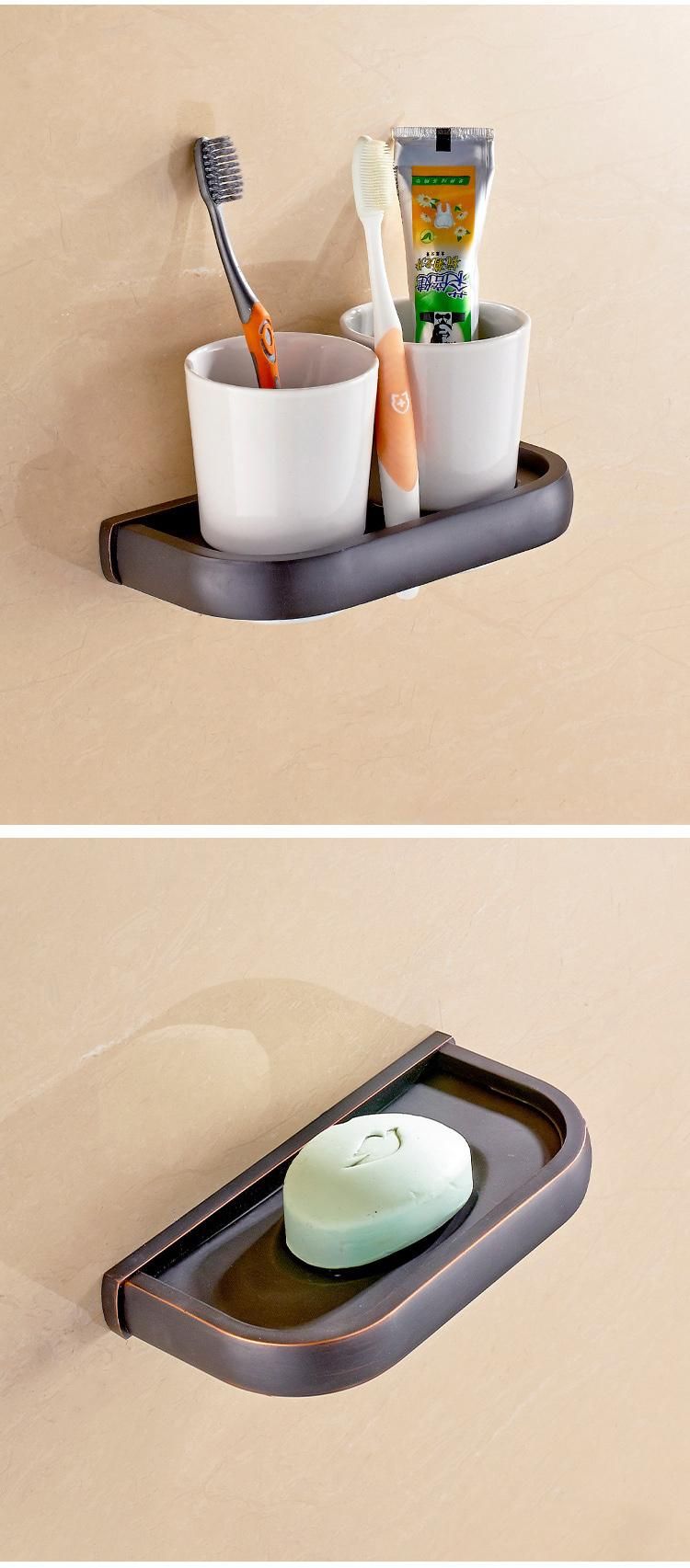 Hotel Matte Black Bathroom Modern European Wall Mounted Brass Hotel Towel Rack