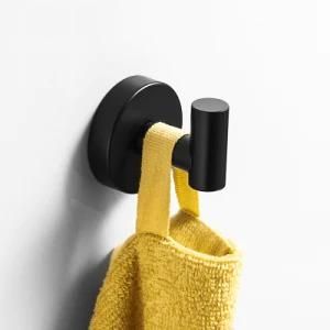 Coat Hook Matte Black Bathroom Hardware Set Single Towel Bar Toilet Paper Holder