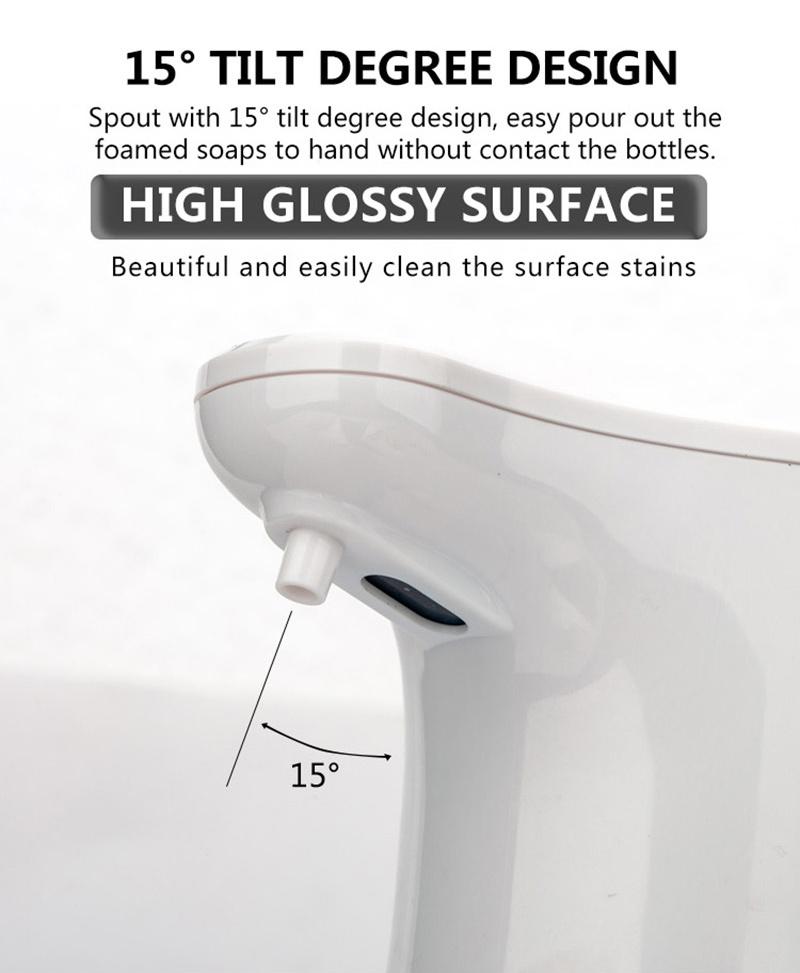 Kitchen Bathroom 450ml Electric Sensor Touchless PETG Alcohol Hand Gel Liquid Automatic Soap Dispenser