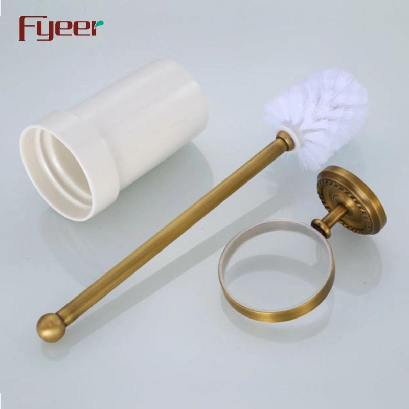 Fyeer Bathroom Accessory Antique Brass Toilet Brush Holder