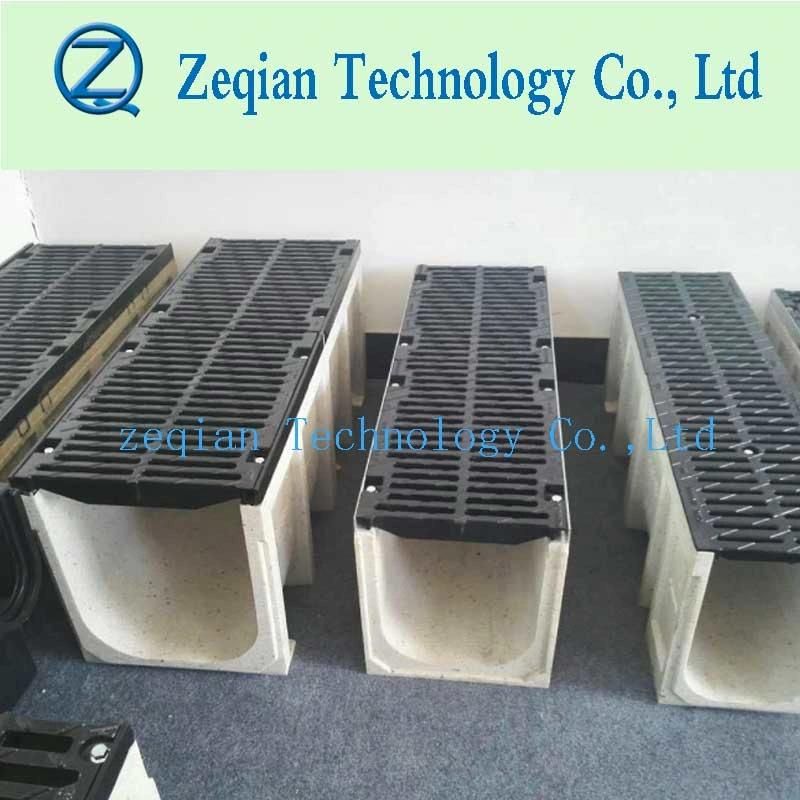 High Strength Polymer Concrete Trench Drain with Metal Grating Cover