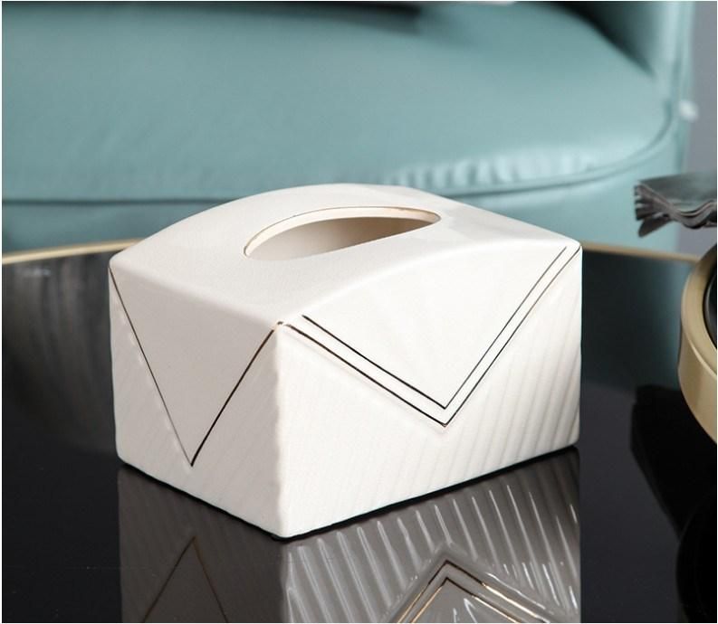 High Grade Ceramic Tissue Box, Home Furnishings, Fashion Storage Box Hotel Special Tissue Box