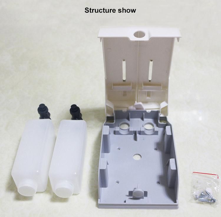 Saige 350ml*2 Hotel Bathroom Wall Mount Plastic Manual Shower Soap Dispenser